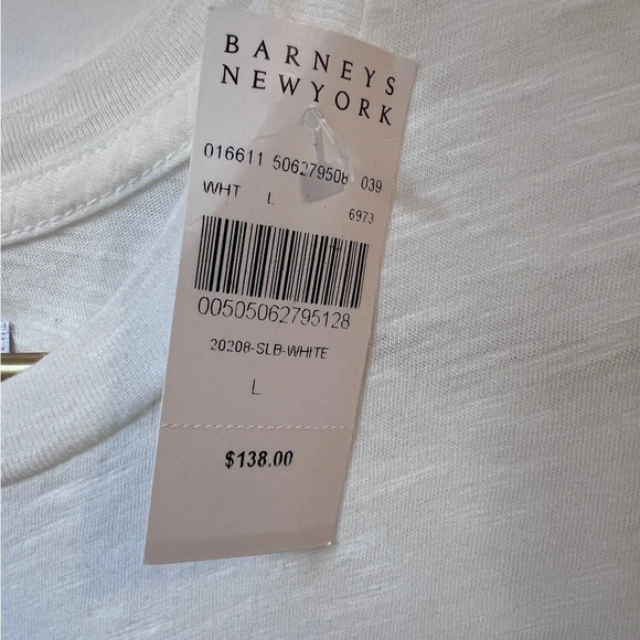 NWT NSF White Denim Pocket Detail Short Sleeve distressed T Shirt - Picture 4 of 9